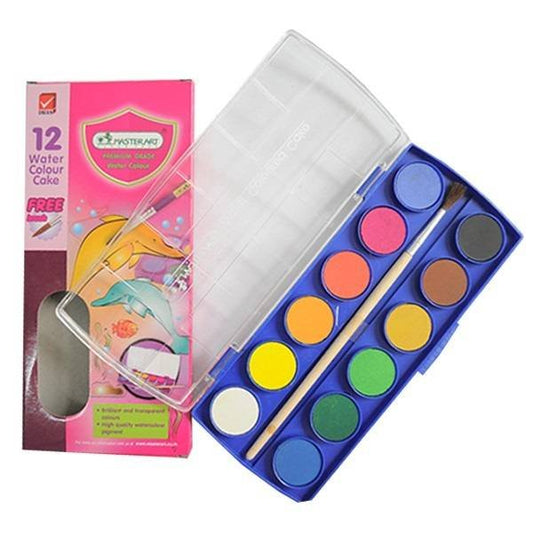MASTER ART 126797 WATER COLOR CAKE 12C + BRUSH