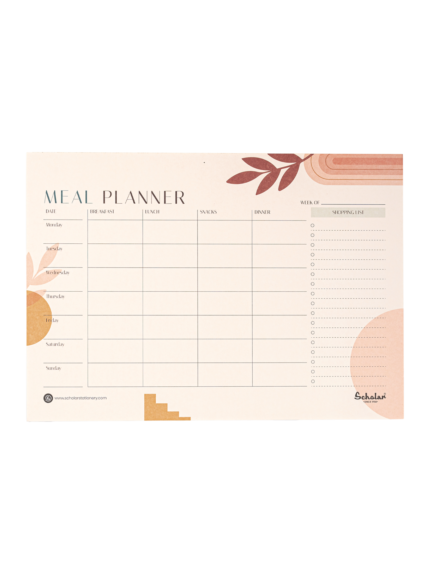 SCH MEL4H A4 MEAL PLANNER HORIZONTAL 280
