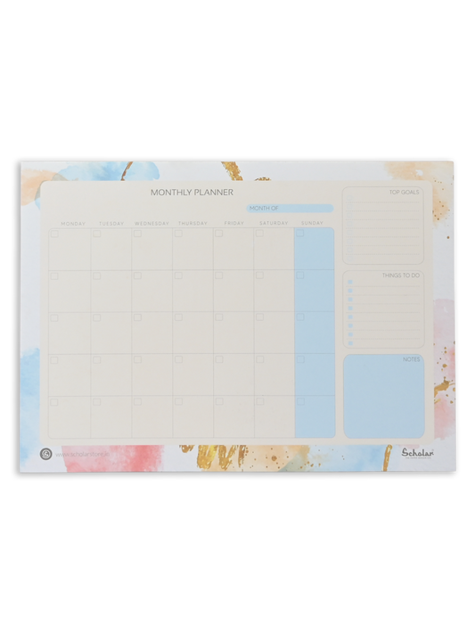 SCHOLAR MPL4H A4 MONTHLY PLANNER HORIZONTAL