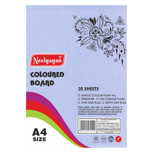 NEELGAGAN A4 PLAIN COLOURED PAPER SHEETS 20SHEET