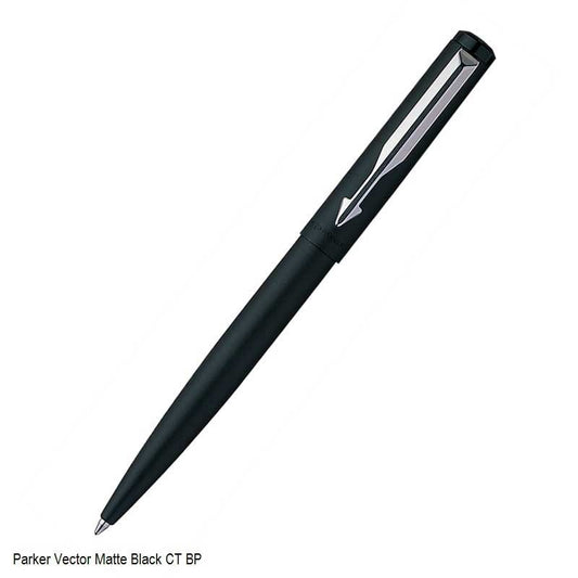 PARKER VECTOR MATTE BLACK CHROME TRIM BALL PEN