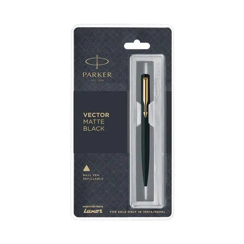 PARKER VECTOR MATTE BLACK GOLD TRIM BALL PEN