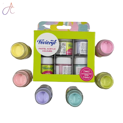 FEVICRYL ACRYLIC PASTEL COLOR KIT 6 SHADES 90ML