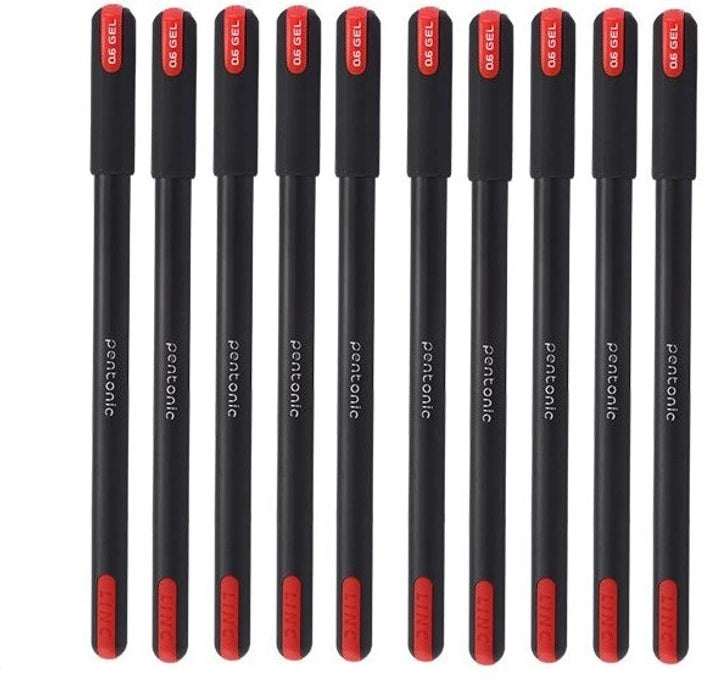 PENTONIC GEL PEN PACK OF 10PCS - RED