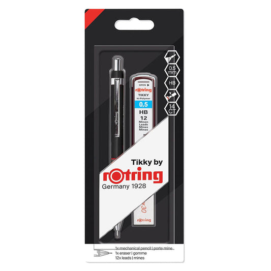 ROTRING 2221240 TIKKY RETRO 0.5MM MECHANICAL PENCIL BLACK