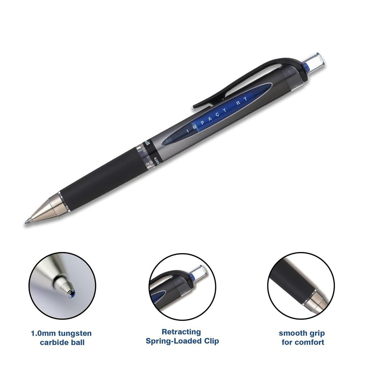 UNIBALL 152S IMPACT RETRACTABLE  GEL BLUE