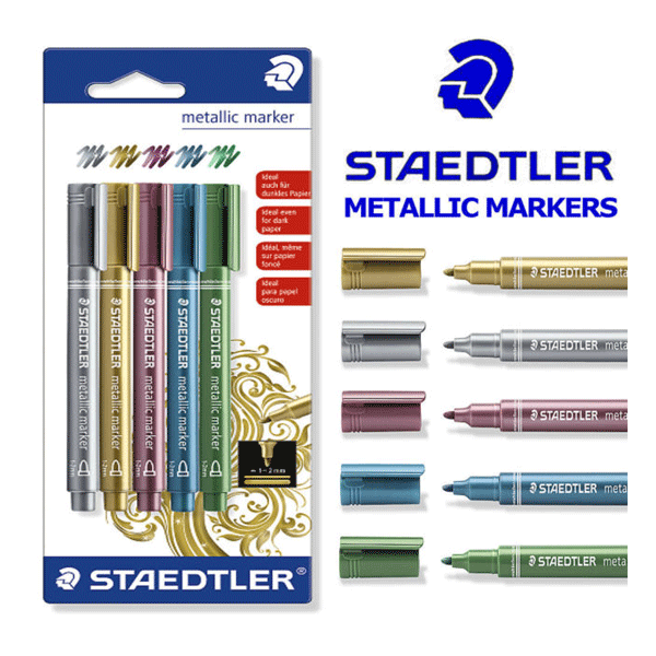 STAEDTLER 8323-S BK5 METALLIC MARKER 5N CLR