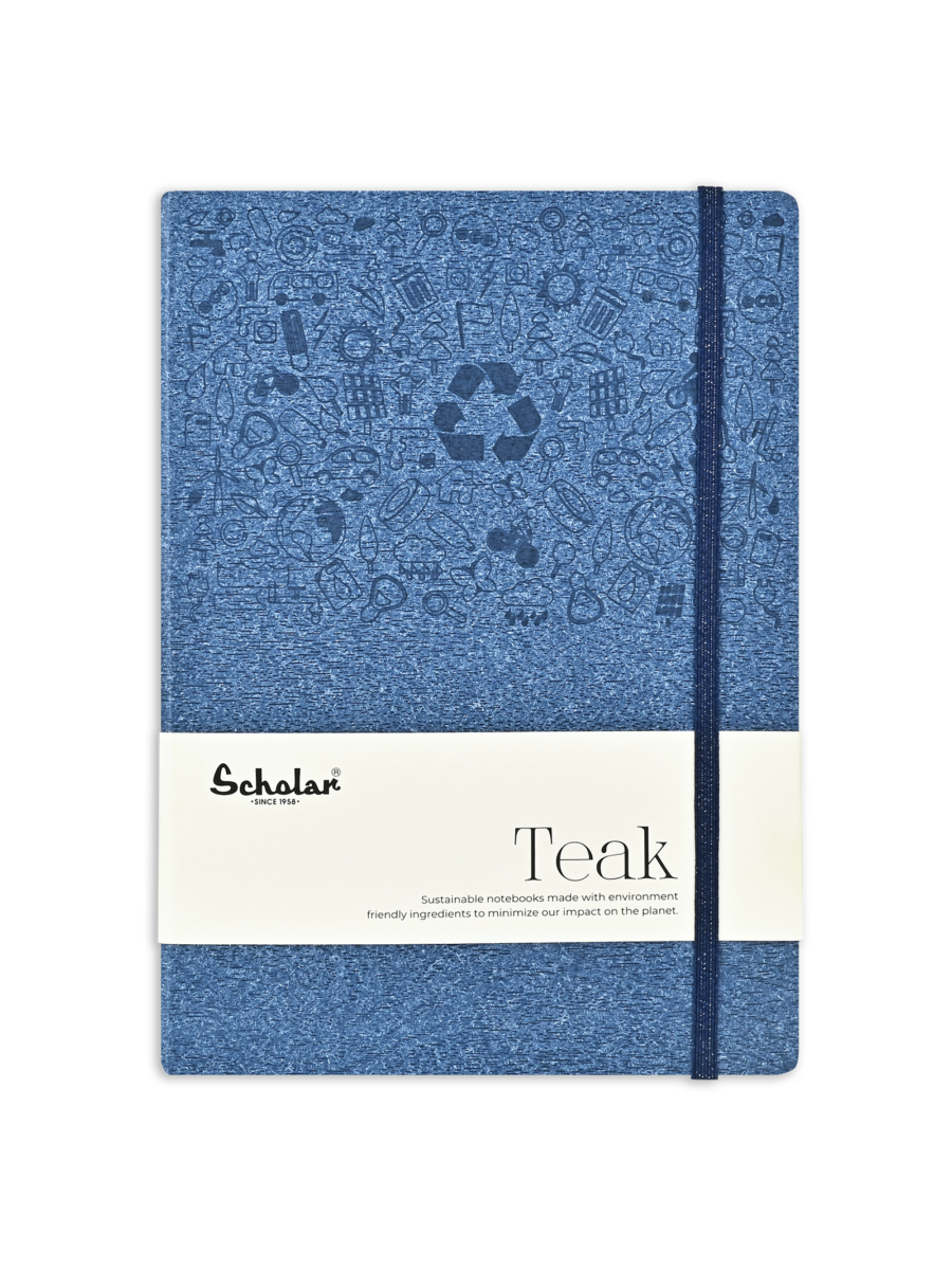 SCHOLAR TNB2 A5 TEAK NOTEBOOK - BLUE