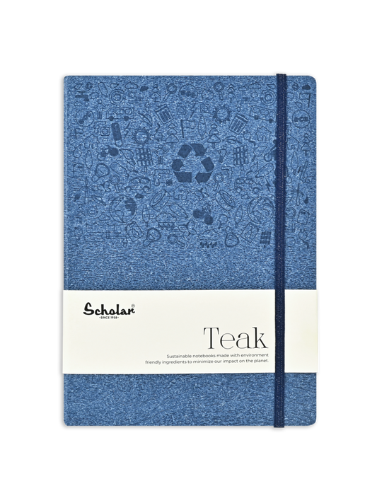 SCHOLAR TNB2 A5 TEAK NOTEBOOK - BLUE