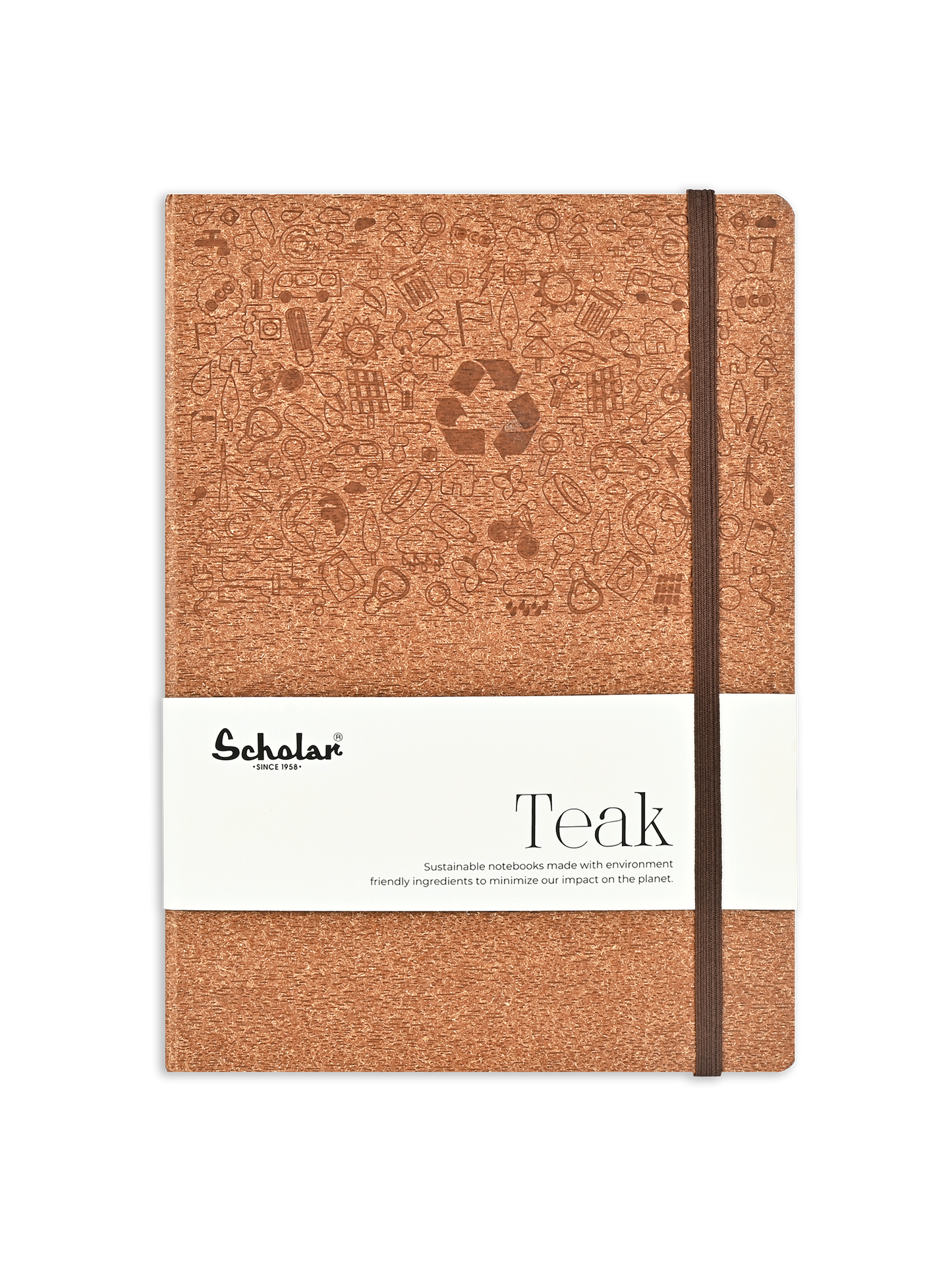 SCHOLAR TNB2 A5 TEAK NOTEBOOK - BROWN