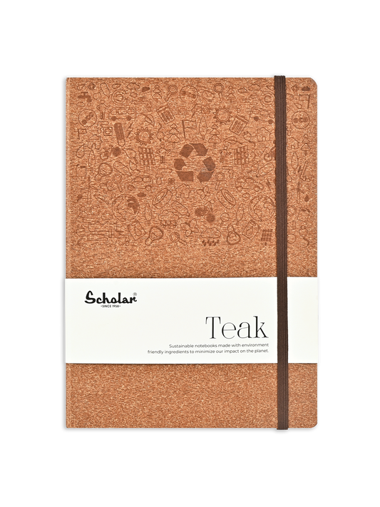 SCHOLAR TNB2 A5 TEAK NOTEBOOK - BROWN