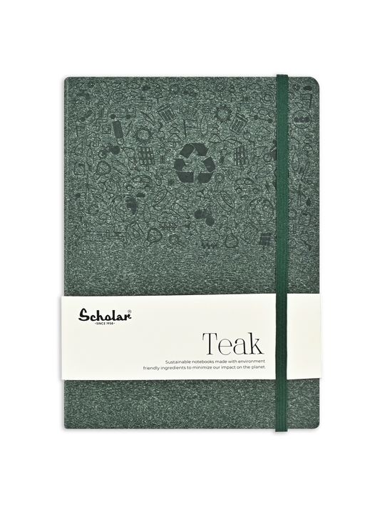 SCHOLAR TNB2 A5 TEAK NOTEBOOK - GREEN