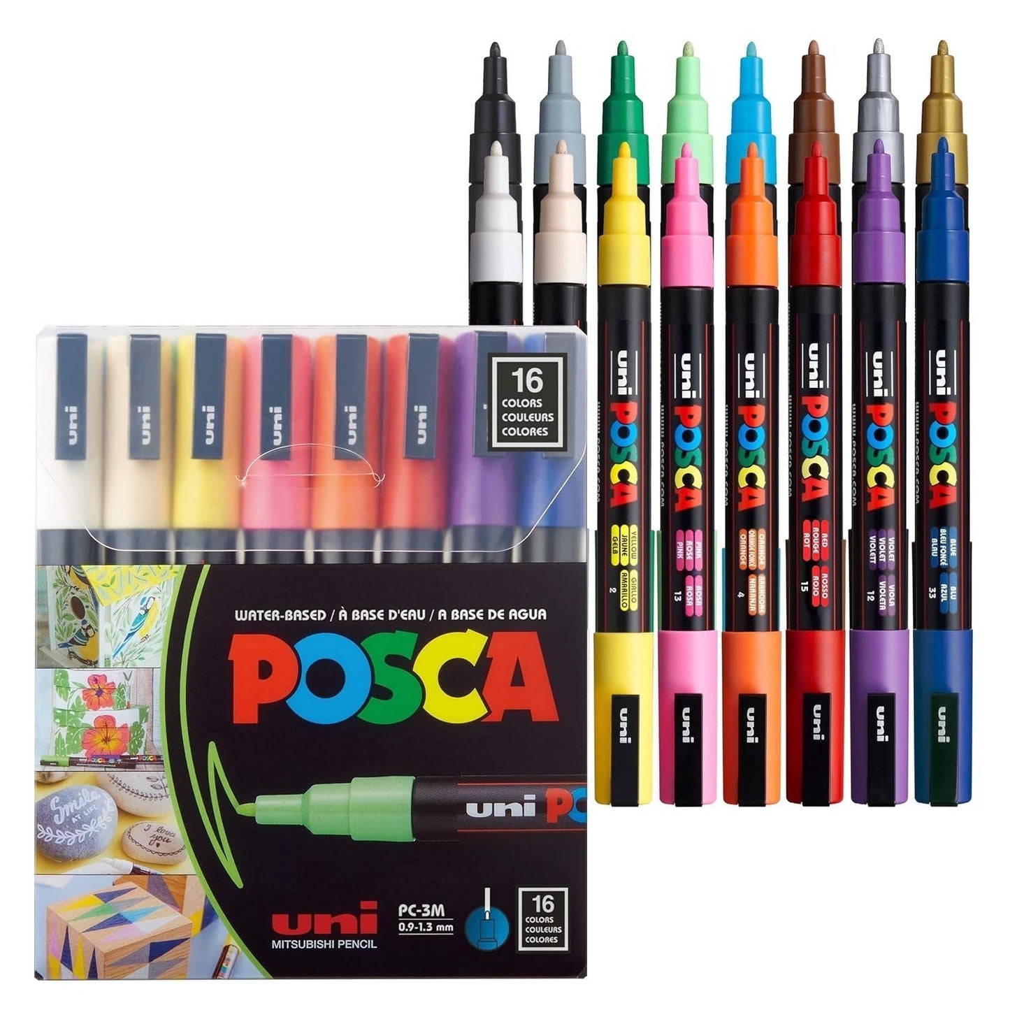UNIBALL 3M POSCA MARKER SET 16C