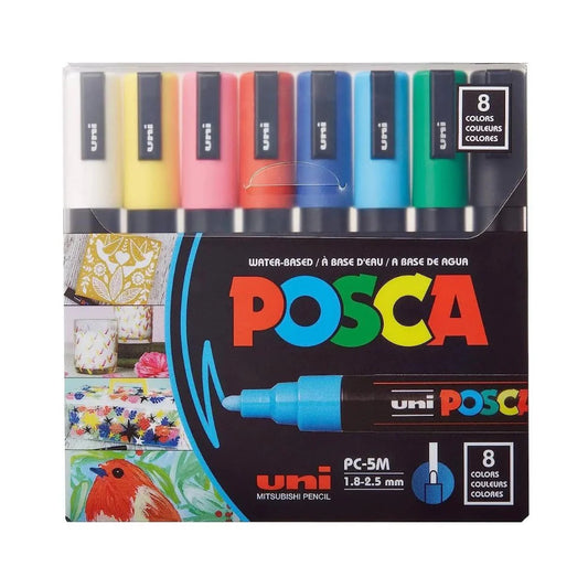 UB 5M POSCA MARKER AST. SET 8C 1200