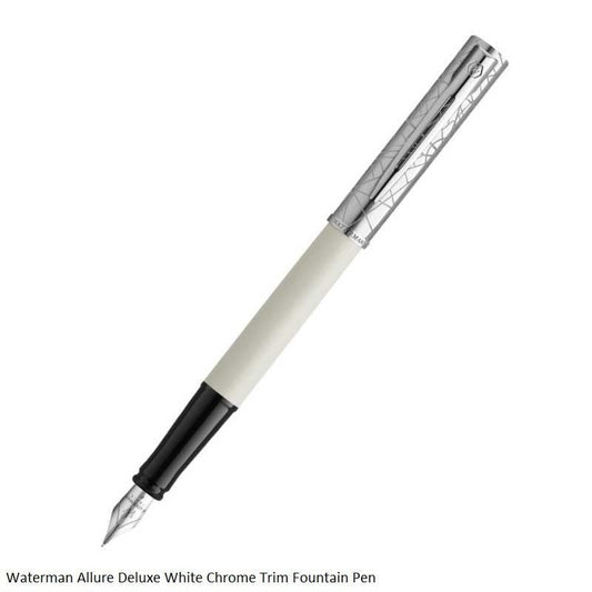 WATERMAN ALLURE DLX WHITE CT FOUNTAIN PEN