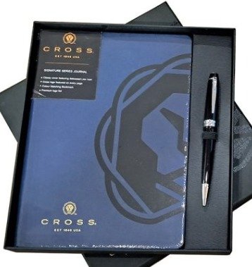 CROSS AT0742-1 BLUE BOOK BLACK CHROME TRIM BP+NOTE BOOK