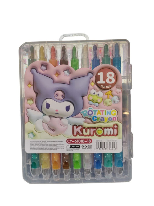 KUROMI CY-6101B-18 ROTATING CRAYONS PACK OF 18PCS
