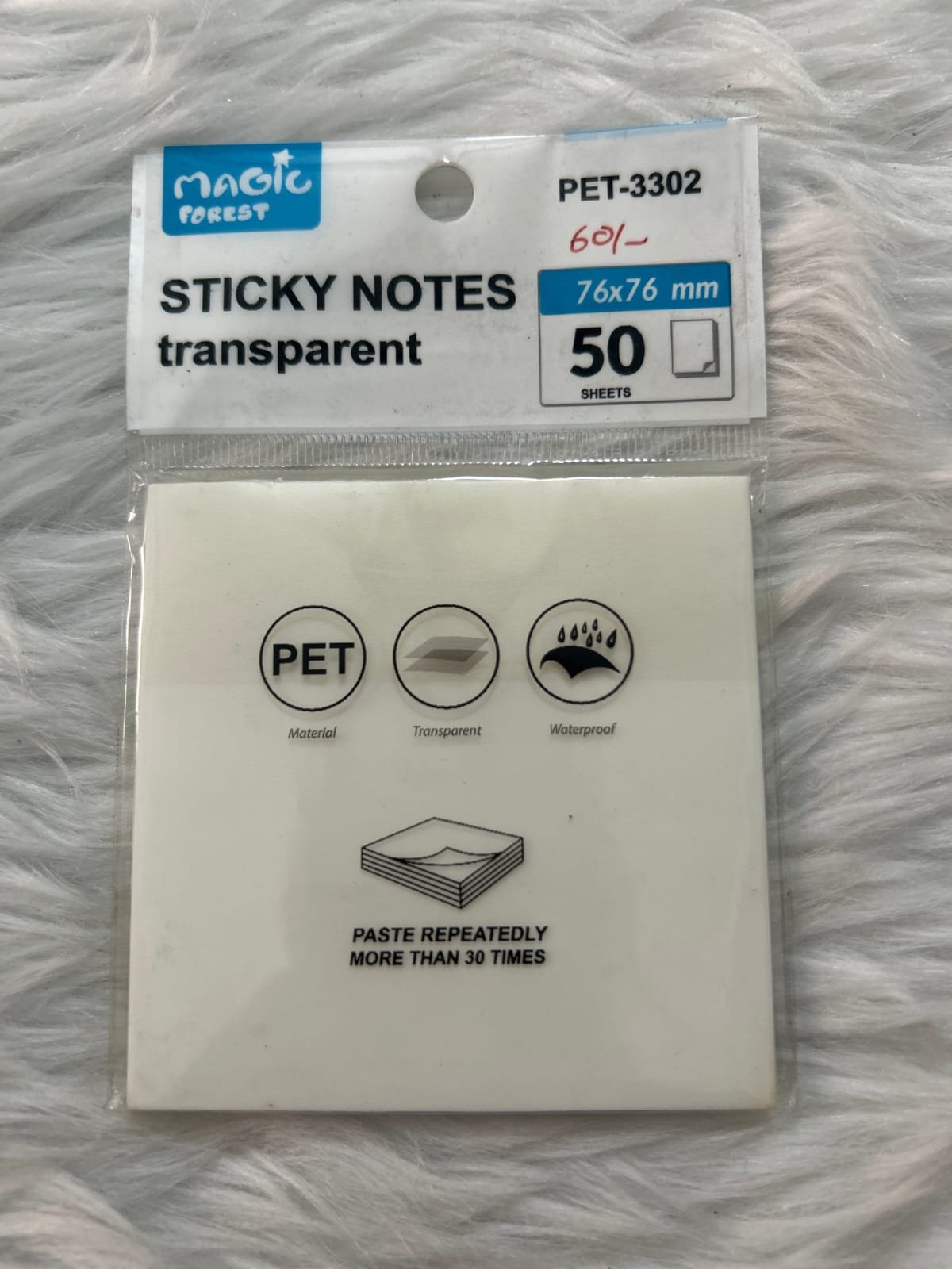 PLANFIX STICK NOTE TRANSPRENT WHITE
