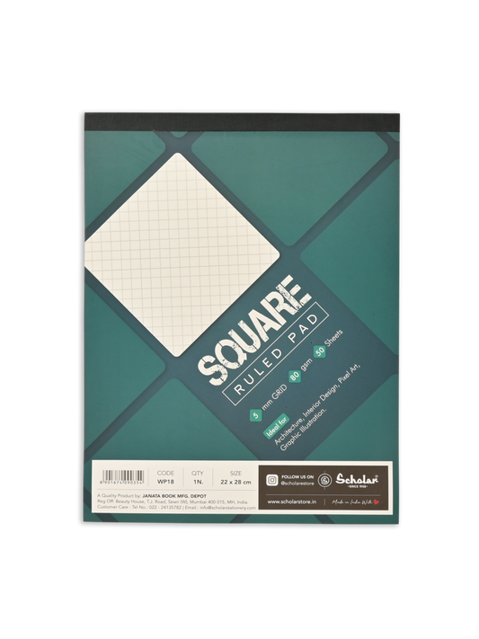 SCHOLAR WP18 CLASSIC SQUARE PAD 80GSM 50SHEET