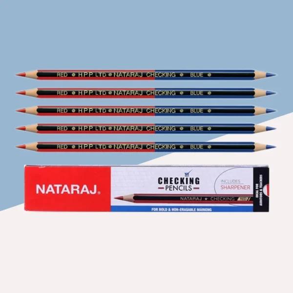 NATRAJ CHECKING PENCILS RED & BLUE COLOR TO SIDE PACK OF 10PCS