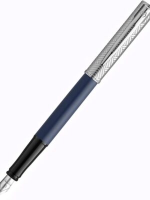 WATERMAN ALLURE DELUXE BLUE CHROME TRIM FOUNTAIN PEN FINE NIB