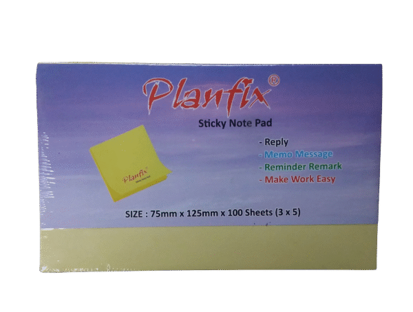 PLANFIX 005 STICKY PAD PLAIN 3X5 100SHEETS