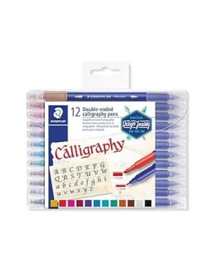 STAEDTLER 3005 TB12 CALLIGRAPHY DOUBLE TIP PEN 12COLOR