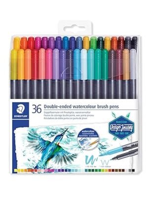 STAEDTLER 3001 TB36 WATERCOLOR BRUSH DOUBLE TIP PEN 36COLOR