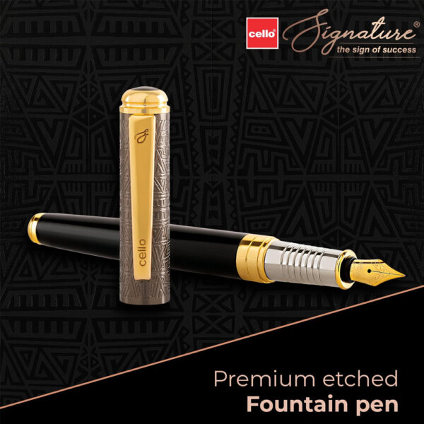 CELLO SIGNATURE HERITAGE FOUNTAIN PEN WITH 22KT GOLD PLATED NIB