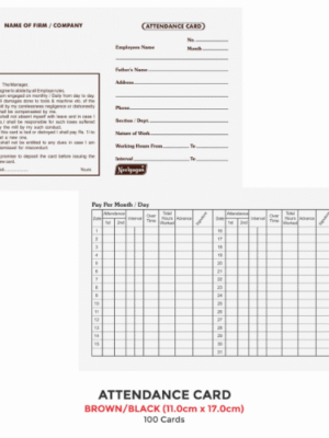 NEELGAGAN ATTENDANCE CARD 100 CARDS (BLACK) 110