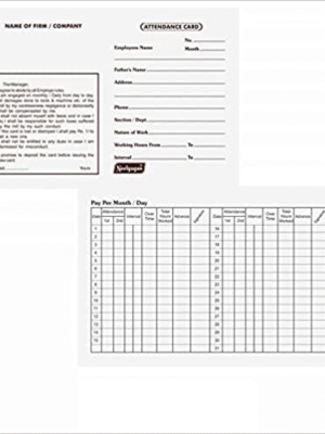 NEELGAGAN ATTENDANCE CARD 100 CARDS (BROWN) 110