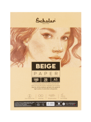 SCHOLAR FLS2 A5 BEIGE PAPER LOOSE SHEET 160GSM 20SHEET
