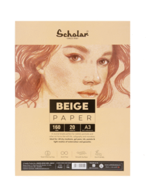 SCHOLAR FLS3 A3 BEIGE PAPER LOOSE SHEET 160GSM 20SHEET