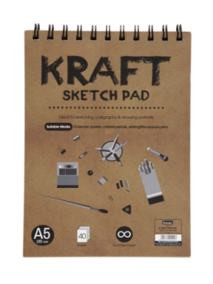 SCHOLAR KSP2 A5 KRAFT SKETCH PAD DRAWING BOOK 180GSM 40SHEET