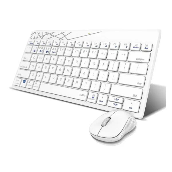 RAPOO 8000M MULTI MODE WIRELESS KEYBOARD+MOUSE WHITE 2199