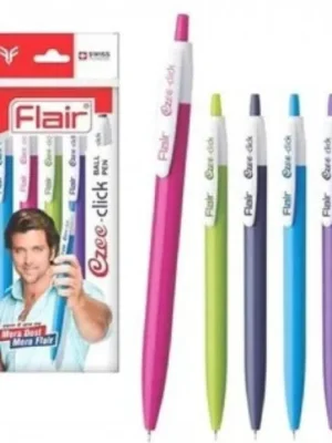 FLAIR EZEE CLIC BALL PEN PACK OF 5 PCS