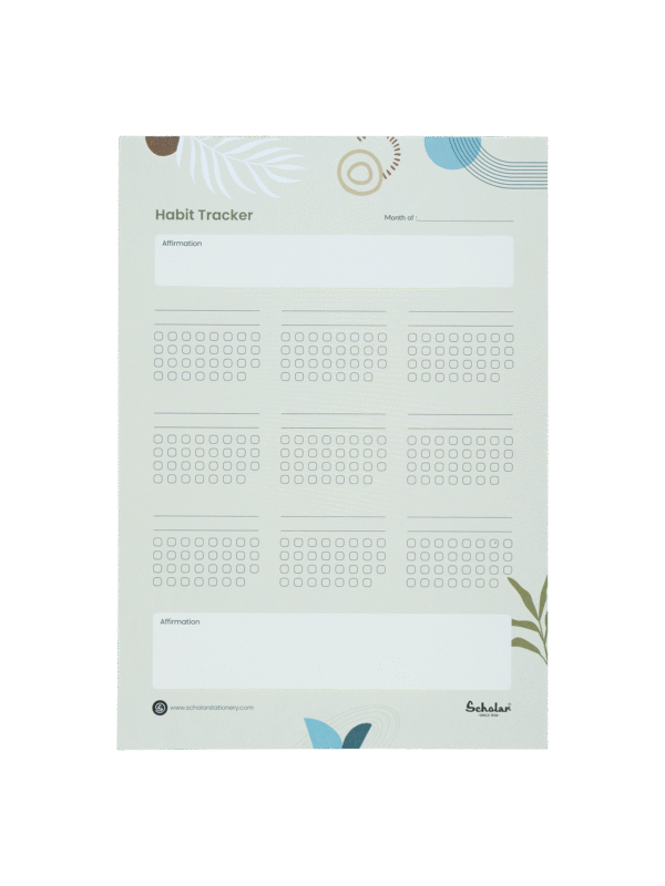 SCHOLAR HTMV A4 MONTHLY HABIT TRACKER 24SHEET VERTICAL