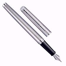 WATERMAN HEMISPHERE STAINLESS STEEL CHROME TRIM FOUNTAIN PEN MEDIUM NIB