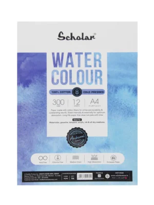 SCHOLAR PCP4 A4 WATER COLOR COLD PRESS PAD 300GSM 12SHEET