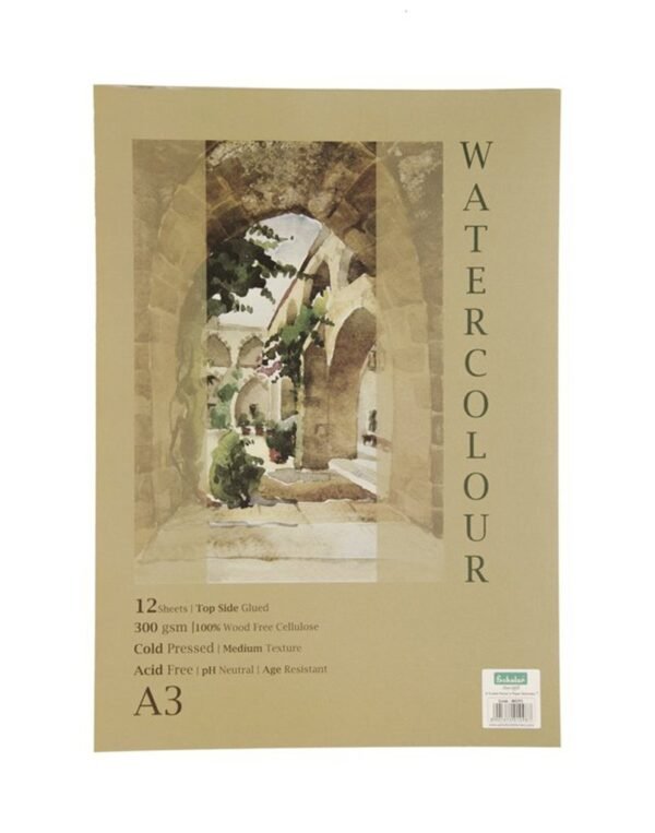 SCHOLAR WCP3 A3 WATER COLOR DRAWING PAD 300GSM 12SHEET