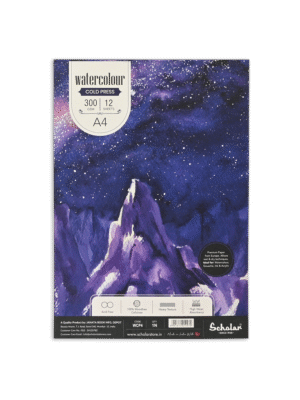 SCHOLAR WCP4 A4 WATER COLOR COLD PRESS DRAWING PAD 300GSM 12SHEET