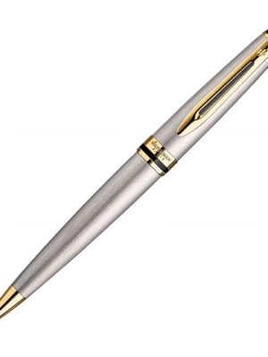 WATERMAN EXPERT STAINLESS STEEL GOLD TRIM BALL PEN