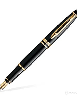 WATERMAN EXPERT MARS BLACK GOLD TRIM FOUNTAIN PEN MEDIUM NIB