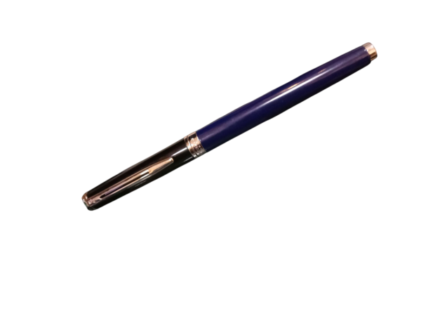 WATERMAN HEMISPHERE COLOR BLACK&BLUE CHROME TRIM ROLLER BALL PEN