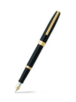 SHEAFFER 9471 GLOSS BLACK WITH GOLD TRIM MEDIUM FP 6500