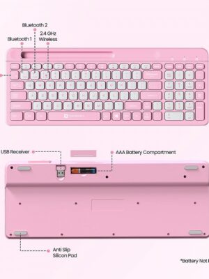 PORTRONICS 2206 BUBBLE SQUARE WIRELESS KEYBOARD PINK 2499