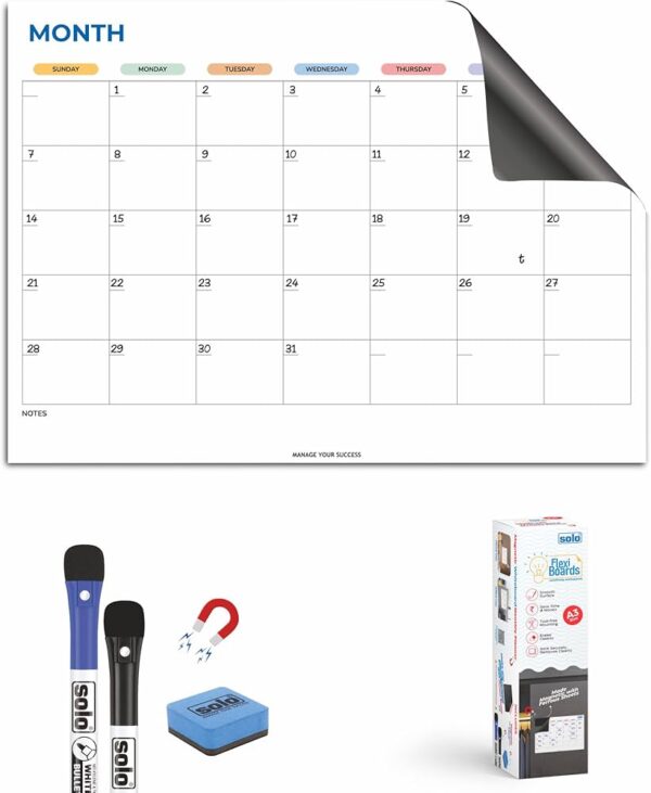 SOLO MWSA3M1 MAGENTIC MONTHLY PLANNER WHITE BOARD