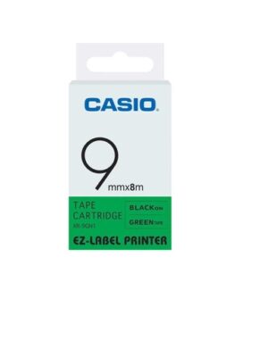 CASIO XR-PGN1 TAPE CARTRIDGE 9MMX8M BLACK ON GREEN TAPE