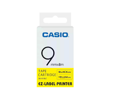 CASIO XR-PYW1 TAPE CARTRIDGE 9MMX8M BLACK ON YELLOW TAPE