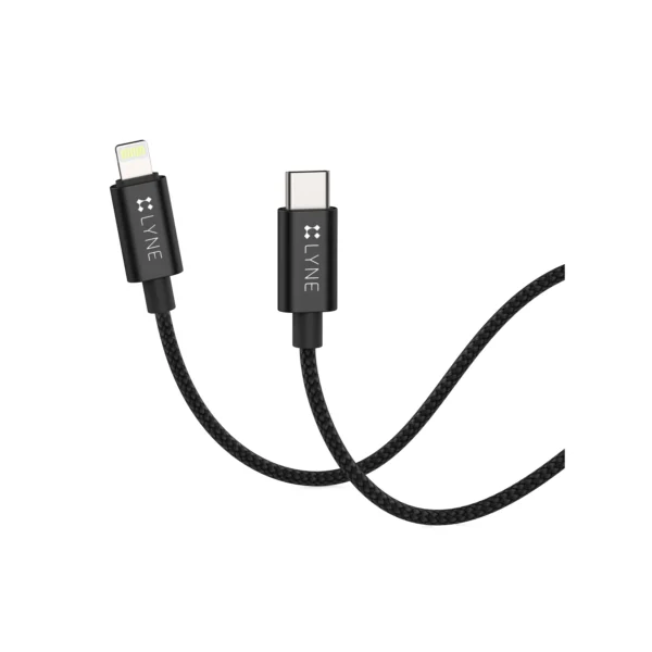 LYNE FLEXY 48I BRAIDED WIRE TYPE C TO LIGHTNING FAST DATA CABLE /25WATT OUTPUT